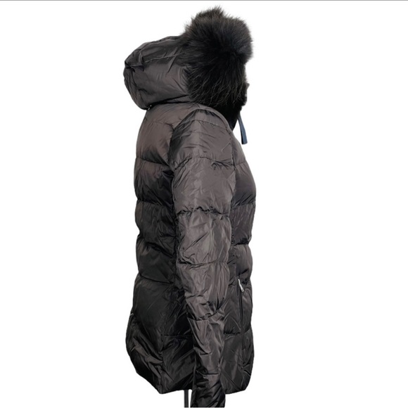 ADD Down Puffer Jacket Italy Raccoon Fur Hooded Color: Black -size 14Y/S - Picture 6 of 16